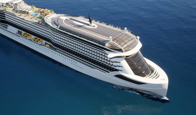 El astillero alemán Meyer Werft ha presentado en la feria Seatrade Cruise Global su Proyecto ‘Vision’, el primer concepto de crucero totalmente propulsado por baterías eléctricas. | Foto: Meyer Werft.