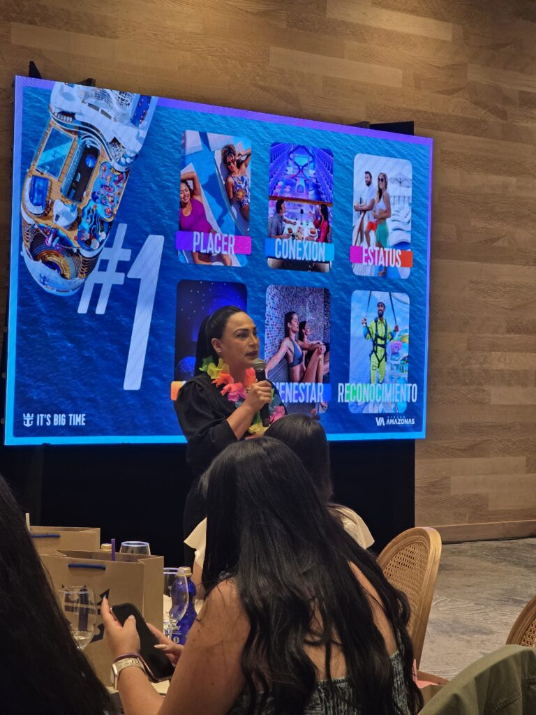 Angela Cochon, Country manager hablo sobre Royal Caribbean como lĆder de la Industria y el caribe.