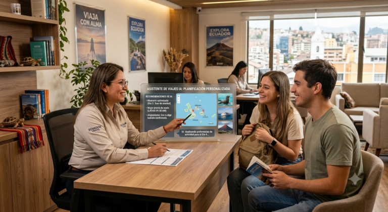 IA en la industria del turismo trabaja como un aliado estratégico para los agentes de viajes y viajeros. | Foto: IA.